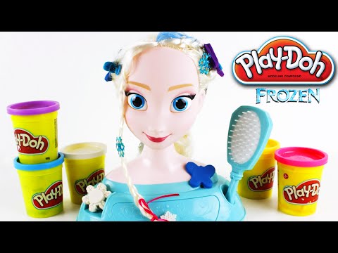 ♥ Frozen Disney Queen Elsa Styling Head Winter Hairstyle Plus Play Doh Sparkle Accessorize