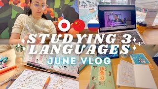 WEEKLY VLOG STUDYING 3 LANGUAGES 🇯🇵🇨🇳🇷🇺 June Vlog