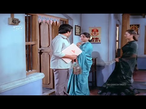 Old Wife Saritha Shocking Entry To Srinath's Home | Eradu Rekhegalu Kannada Movie Scene | Geetha