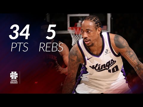DeMar DeRozan 34 pts 5 rebs vs Knicks 25/26 season