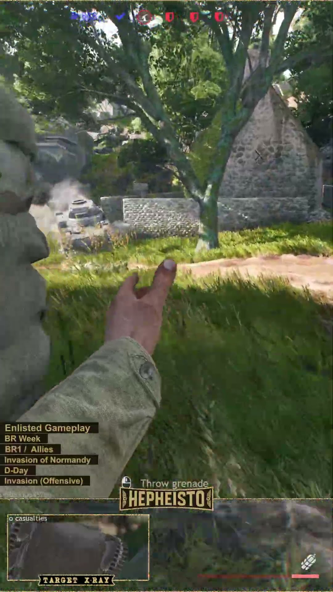 Rifleman eliminates Panzer II C with perfect thrown Explosion Pack
