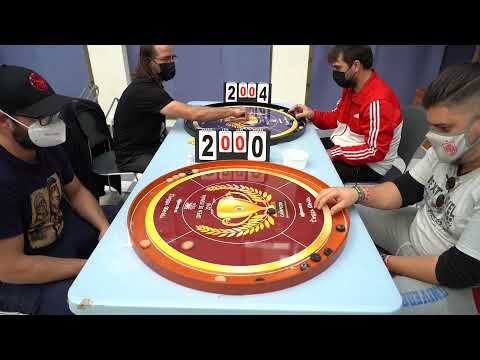 Open de España Crokinole 2021(clasificatorias) 2 partidas, Victor vs Borja/Ignacio vs Ismael