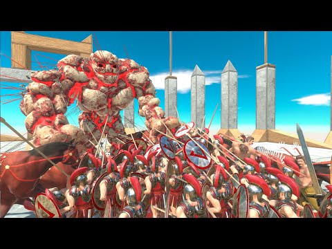 Giant Garpun Lava Golem against Ancient Army in Animal Revolt Battle Simulator