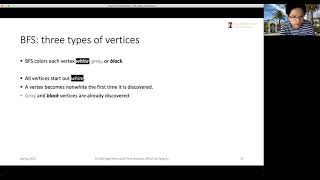 Searching a graph: Breadth-first search (BFS) and simple depth-first search (DFS)