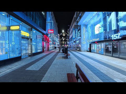 Stockholm Drottninggatan – A Full Walk in Central Stockholm Sweden. Recorded 4K December 2025
