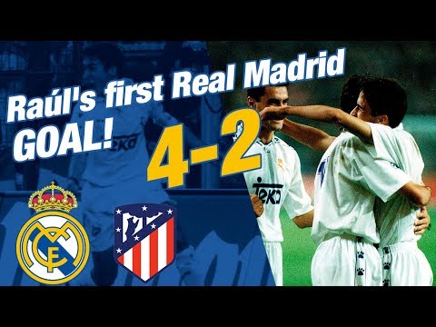 Raúl's first Real Madrid goal! | Real Madrid 4-2 Atlético de Madrid (1994/95)