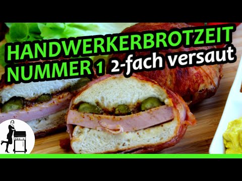 Leberkäse Semmel im Speckmantel - Handwerker Brotzeit total versaut