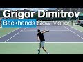 Grigor Dimitrov's One-Handed Backhands in Slow Motion - Court Level Tennis Practice