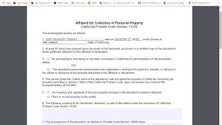 Avoiding Probate: How to Fill Out a California Small Estate Affidavit