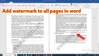 How to put watermark on all pages in word