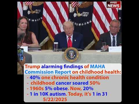 Trump Reads MAHA Report: '40% of Kids Have Chronic Condition, Childhood Cancer Up 50%, Obesity from 5% to 20%, Autism from 1 in 10,000 to 1 in 31 -- There's Something Wrong'; Hegseth Ups Jump Pay First Time in 25 Years