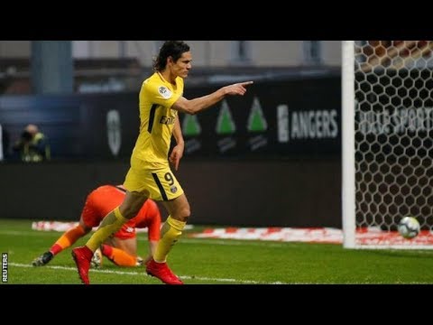Angers 0 vs 5 Paris Saint  Germain: Edinson Cavani scored twice and moved past 100 Ligue 1 goals