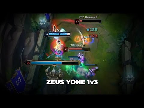 Zeus Yone Epic 1v3 | T1 Zeus