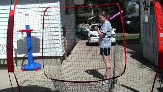 Softball Hitting into a BowNet