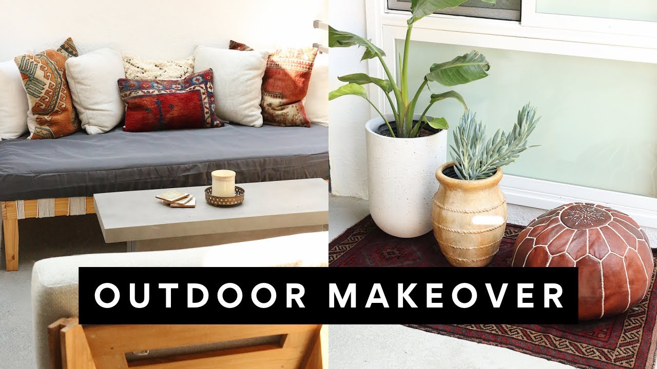 DIY OUTDOOR PATIO MAKEOVER! EASY + AFFORDABLE  OUTDOOR DECORATING IDEAS!