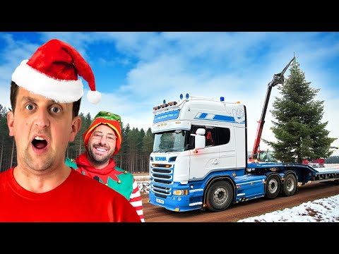 COLLECTING 2 HUGE CHRISTMAS TREES | A BIG SURPRISE AT HQ | #truckertim