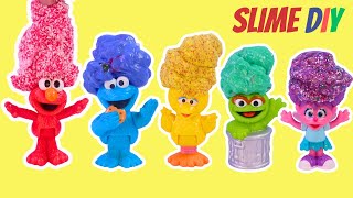 How to make diy slime with Sesame Street Elmo & Cookie Monster