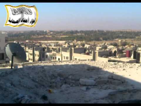 استهداف مقرات النظام في مدرسة الشؤون الفنية الجوية في حي العامرية في حلب بصاروخ طلحة 1 محلي الصنع من قبل الفرقة 77