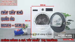 Phân phối máy sấy kho quần áo Bosch Seri 8 có bơm nhiệt Bosch WTX87MH0SG | Besthome