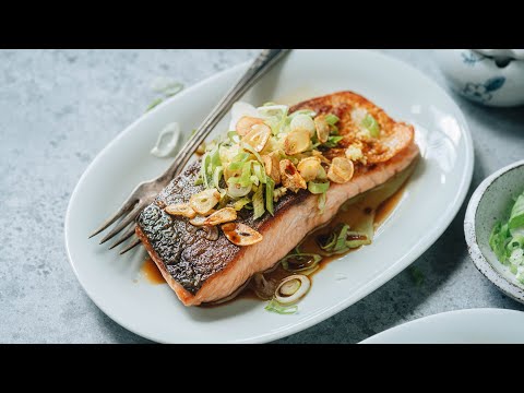 Crispy Salmon with Ginger Soy Sauce