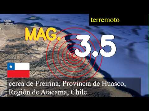 😱🚨  Terremoto de magnitud 3,5 ocurrió cerca de Freirina, Provincia de Huasco, Región de Atacama, Chi