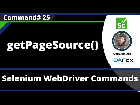 Getpagesource Command Selenium Webdriver