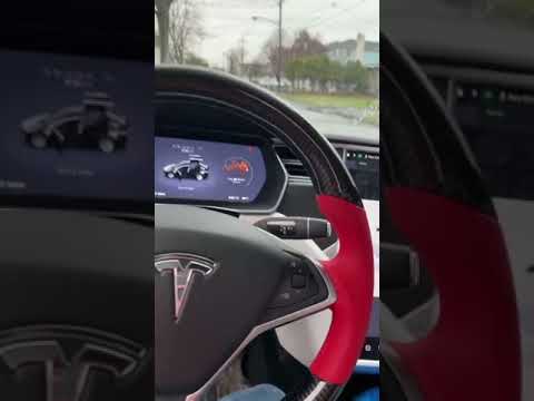 DRIVING A TESLA WITH A PS4 CONTROLLER! - #shorts