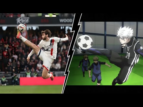 TOP BLUE LOCK GOALS/MOMENTS IN REAL LIFE COMPARISON