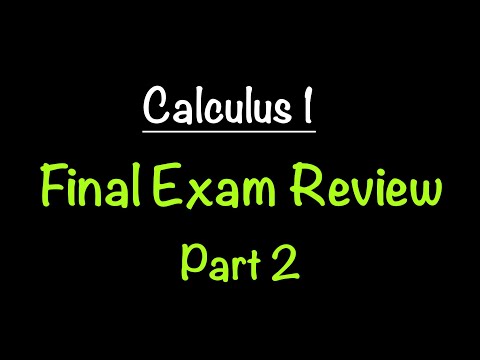 Calculus 1 Final Exam Review Part 2 | Behind the Scenes with Professor V