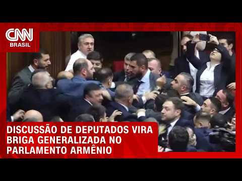 Discussão de deputados vira briga generalizada no Parlamento armênio; veja | CNN BRASIL