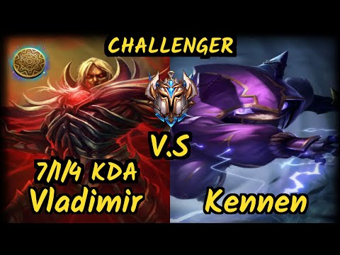 ESG Satorius (VLADIMIR) vs KENNEN - 7/1/4 KDA TOP CHALLENGER GAMEPLAY - EUW