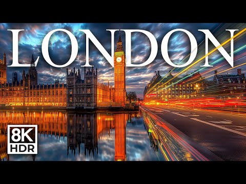 LONDON 8K Video Ultra HD | Soft Piano Music | HDR | 60 FPS