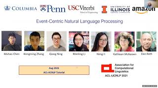 Event-Centric Natural Language Processing, ACL-IJCNLP Tutorials 2021