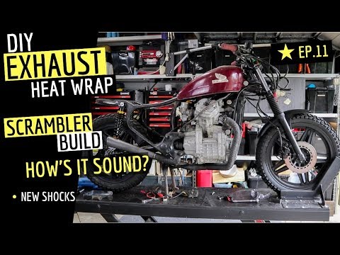 How To Wrap a Motorcycle Exhaust- Scrambler / Cafe Racer Build - Ep.11