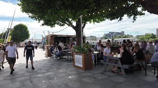 London Thames River Walk | Southbank, London Eye, St Thomas' Hospital Garden | 4K HDR City Walk