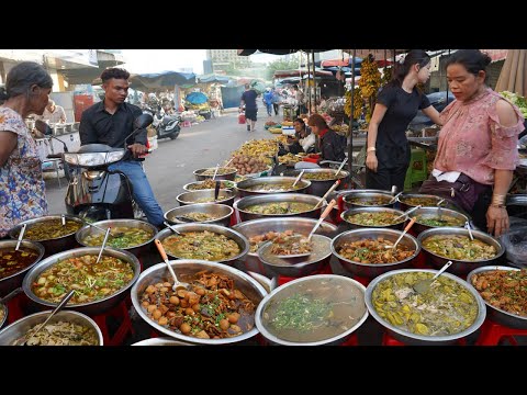 Amazing Fast Foods Selling On The Street @Chbar Ampov Cambodia - Explored Cambodian Cheap Food