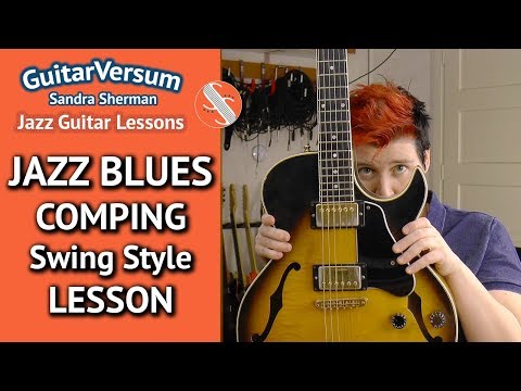 Jazz Blues in Bb Comping Swing Style - Guitar Lesson - Jazz Blues Rhythm Guitar
