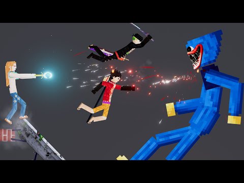Huggy Wuggy vs Straw Hat Pirates ( One Piece Mod ) Fighting - People Playground 1.22.3