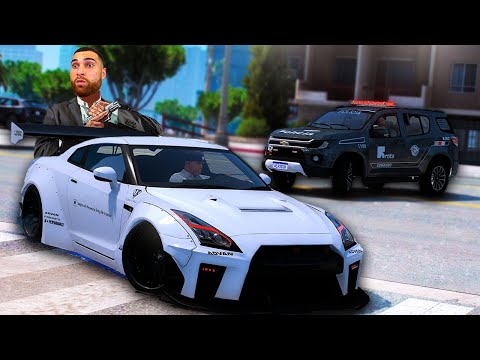FUGA COM O NISSAN GTR DO GREG FERREIRA (INSANO) - GTA 5 MODS