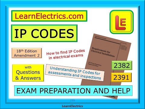 IP CODES IN ELECTRICAL EXAMS – 18th Edition - 2382 – 2391 – PREPARATION & HELP - QUESTIONS & ANSWERS