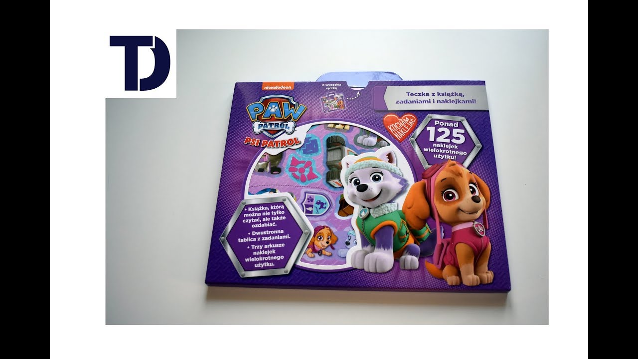 PSI PATROL - TECZKA Z KSIĄŻKĄ I WIELORAZOWYMI NAKLEJKAMI