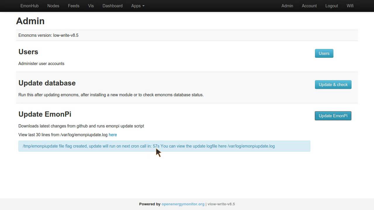 emonPi Setup 6/6: Update firmware & software