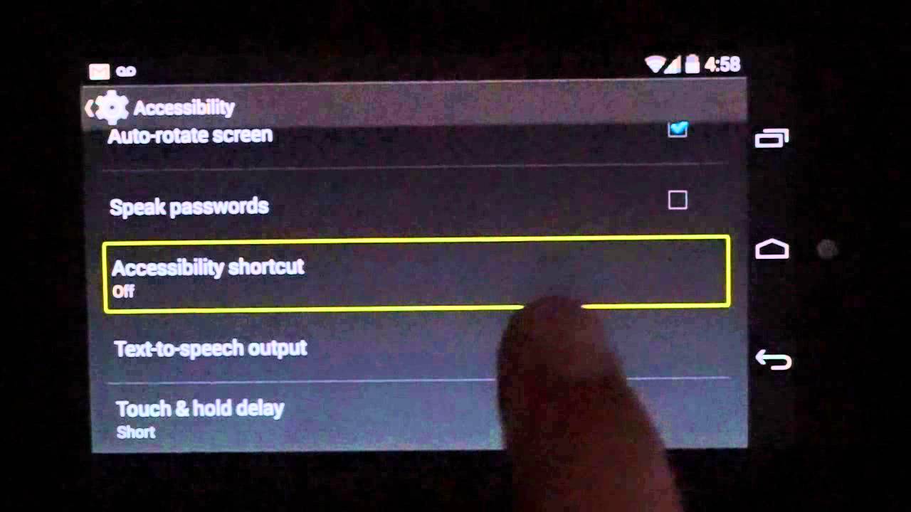 Enable TalkBack on Android for developers