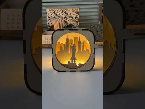 Wooden 3D New York Night Light! Laser Cut with NEJE Max4