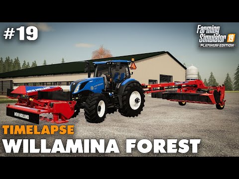 Willamina Forest Timelapse #19 New Mower Setup & Making Silage, Farming Simulator 19 Seasons