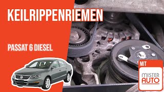 Youtube thumbnail of video "Wie Passat 6 2.0 TDI Keilrippenriemen wechseln 🚗"