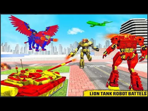 Flying Tank Transform Robot War - Lion Robot Games: Android Games