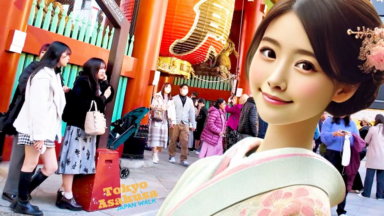 Tokyo Asakusa 🐶 Kaminarimon ♪💖 4K Non-stop 1 hour