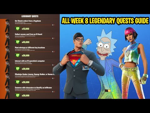 Fortnite All Week 8 Legendary Quests Guide|Fortnite Challenges - Fortnite Chapter 2 Season 7