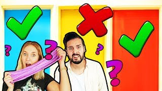 WÄHLE NICHT DIE FALSCHE TÜR SLIME CHALLENGE - Nina VS Kaan - Wer macht den besten Schleim?